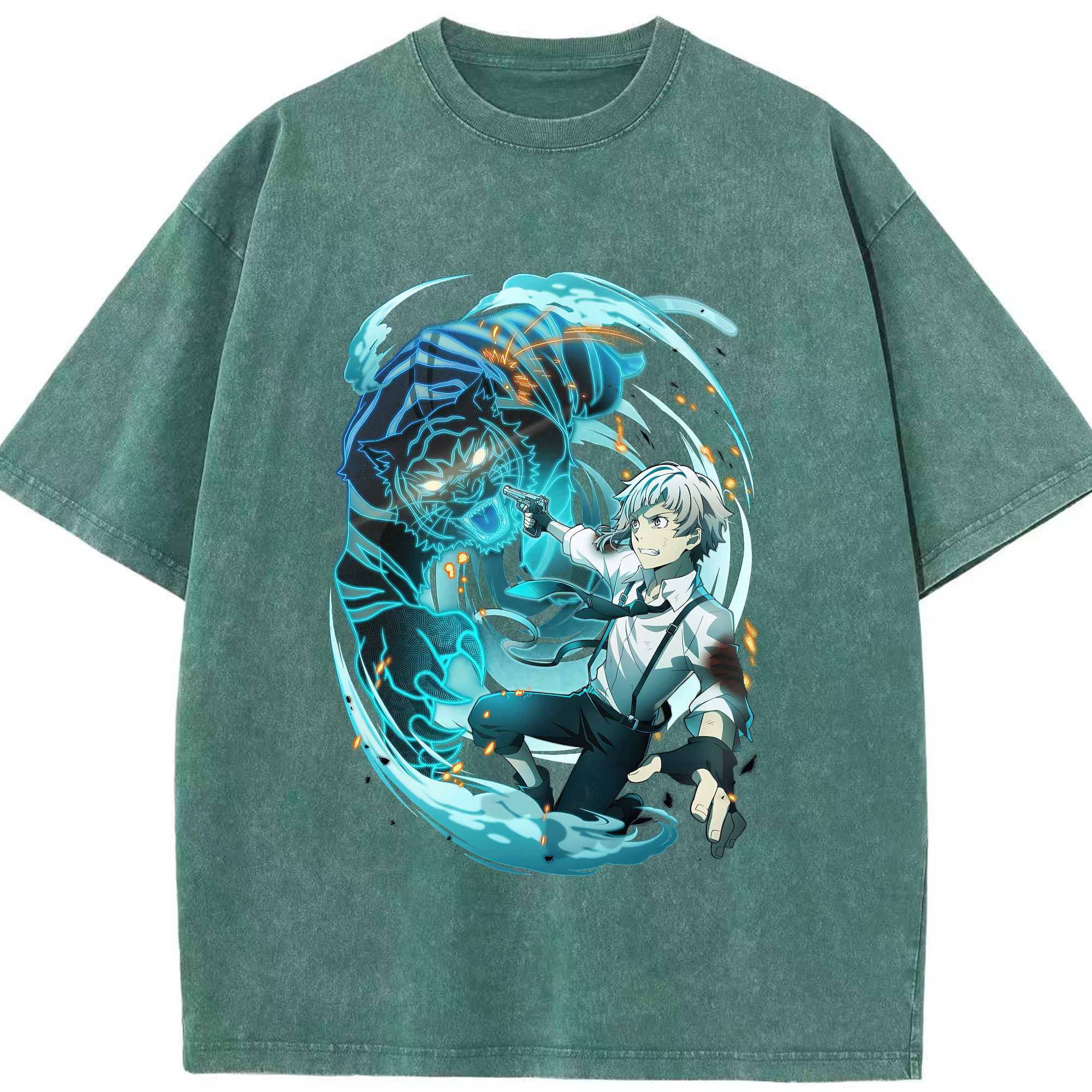 （画像用） 文豪ストレイドッグス Bungo Stray Dogs 綿100% ヴィンテージ風 半袖Tシャツ（フロントプリント）
